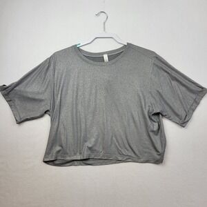 Lululemon SoulCycle To The Beat Tee Womens 10 Luminosity Foil Print Gray Shirt
